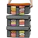 SOFTaCARE Storage Bags 3 PCS - Closet Organizer - Foldable Clothes Organizers and Storage. Storage Organizer with Hoop and Loop Fasteners Cover and Reinforced Handles (Grey, 19