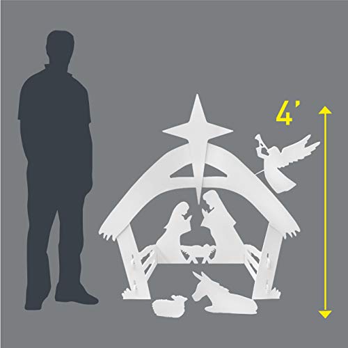 EasyGO Set Outdoor Nativity Christmas Decoration-Outside Yard, 6 Foot Tall