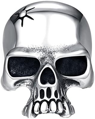 XIEXIE Men Punk Skull Shape Fashion Wind Restoring Ancient Ways of Titanium Steel Ring Halloween Gifts , 12