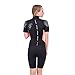 Seavenger Navigator 3mm Shorty | Short Sleeve Wetsuit for Men and Women | Surfing, Snorkeling, Scuba Diving (Surfing Salmon, Women's 5)