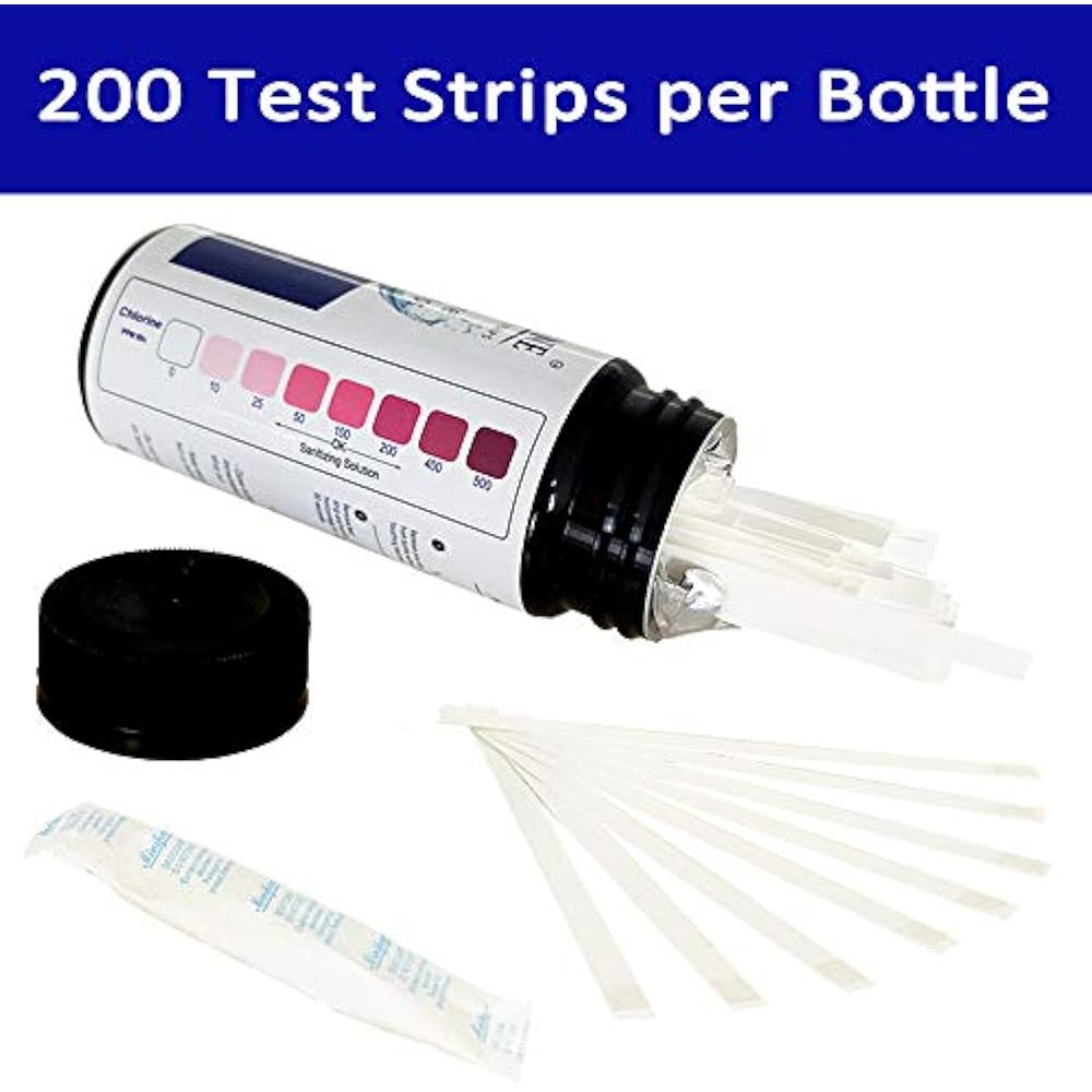 200 Strips Chlorine Sanitizer Test Food Service 0500 Ppm (Value Pack