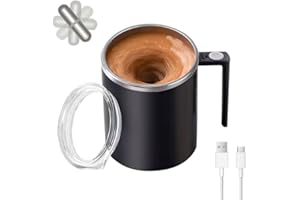 TLINNA Electric Mixing Mug,Electric Stirring Coffee Mug,Coffee thermos, Coffee Mugs,Suitable for Coffee, Milk, Cocoa and Other Beverages (Daik Black)