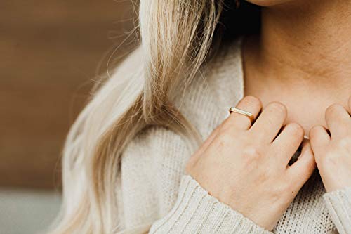 14k Gold Filled Square Band - Unique Ring for Stacking Size 8 - Thumbnail 3