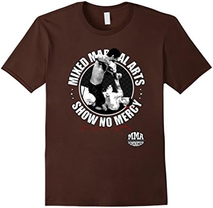 Mens Show No Mercy Mixed Marshal Arts T Shirt for Men &amp; Women 2XL Brown