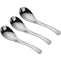 MaiYi Rainbow Stainless Steel Soup Spoon Mixing Drinking Tools Metal Big Dessert Chinese Asian Soup Table Spoons