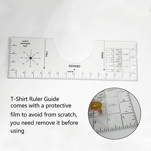 T-Shirt Alignment Tool -16x5\'\' T Shirt Ruler Guide,T-Shirt Vinyl Guide - Sublimation Designs on T-Shirt- Centering Tool | for Applying Vinyl T-Shirt Alignment Guide (Normal Ruler Black, 16x5)