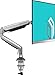 ONKRON Single Monitor Desk Mount for 13-32 Inch Screens up to 19.8 lbs, Gas Spring Monitor Arm for Desk with 75x75 / 100x100 VESA Mount - Full Motion Monitor Mount Arm Swivel Tilt & Rotation (Silver)