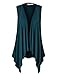 LL WSK1071 Womens Lightweight Sleeveless Draped Open Cardigan XL TEAL