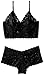 Escante Women's Lace Cami Set, Black, Medium