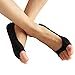 NOVAWO 3 Pack Womens Piscine Mouth Open-toed Silicone Pad Liner Socks No Show Socks, Black