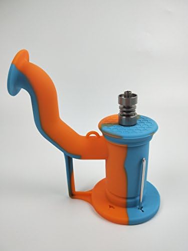 the EE Brand 6" Silicone Water Rig (orange+cyan)