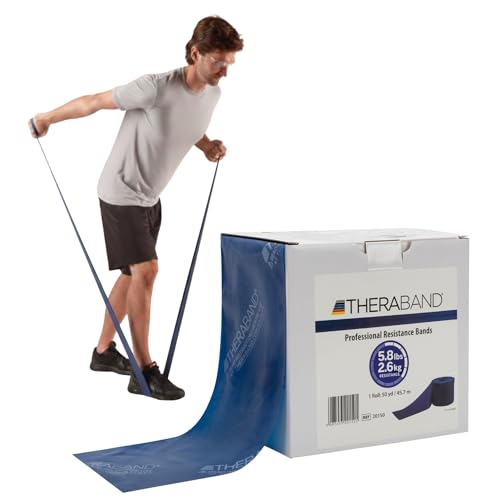 Thera Band ORIGINAL Übungsband Fitnessband Physioband 45,5 m, extra stark, BLAU