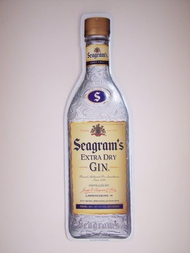 Seagrams Gin Bottle Die-cut Metal Sign