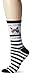 Grumpy Cat Women's Single Pack Stay Grumpy Crew Socks, Black/White, 9-11