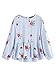 SheIn Women's Loose Long Sleeve Flower Embroidered Ruffle Hem Babydoll Top