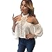 Sunward(TM) Women Sexy Off Shoulder Long Sleeve T Shirt (Small, White)