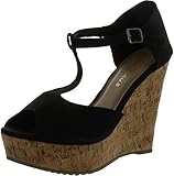 Fashion Focus Joan-1 Women's Open Toe Elegant High Wedge Sandal Shoes