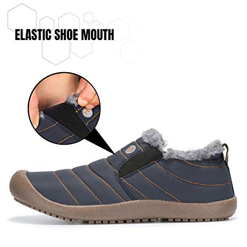 Mishansha Mens Womens Winter Snow Boot Outdoor Indoor Water Resistant Slip On Athletic Casual Walking Ankle Shoes - Thumbnail 3