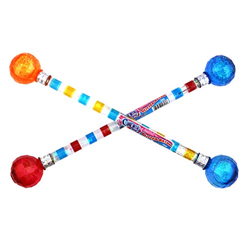 15" Long Cheerleader Baton Sticks Glitter Baton (2 Pack) Twirling for Girls Marching Band Games Toy with 2 GosuToys Stickers Gift Bundle