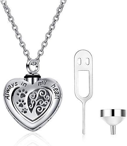 Pet Cremation Jewelry 925 Sterling Silver Dog Claw Memorial Urn Ashes Keepsake Cylinder Necklace Pendant Engraved Forever In My Heart