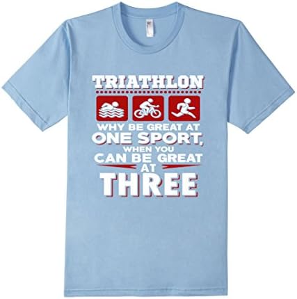 Men's Triathlete Gifts Biking Running Swimming Triathlon T-Shirt Large Baby Blue
