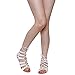 ANNA BRINA-10 Women's Studded Strappy Lace Up Back Zipper Gladiator Flat Sandals