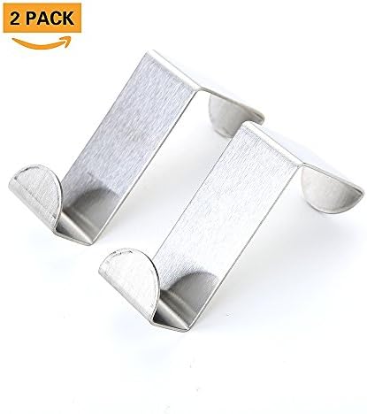 Towel Hooks Door Hooks Stainless Steel Kitchen Cabinet Draw Cloth Towel Bag Hanger Pack of 2