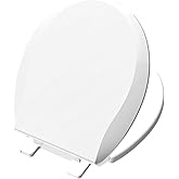 Aünsffer Toilet Seat Round Soft Close16.5'', Toilet Lid Slow Close Quiet No Slam, Easy Installation & Release，Safe PP Materia