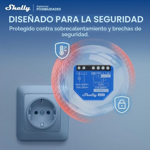 1 Gen3 - Interriptor Relé Inteligente con contactos secos, Wi-Fi y Bluetooth, Control remoto de luz por App, Compatible con Alexa y Google Home, No requiere Hub, Chip Shelly de 8MB - 2 Piezas