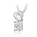 Bria Lou Silver Flashed Cubic Zirconia Square Solitaire Pendant Necklace, 18