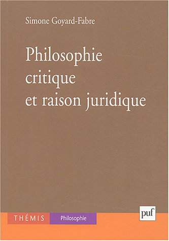 Philosophie critique et raison juridique