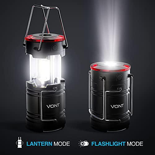 Vont LED Lantern Pro, Camping Lantern [4 Pack] 2X Brighter, Collapsible