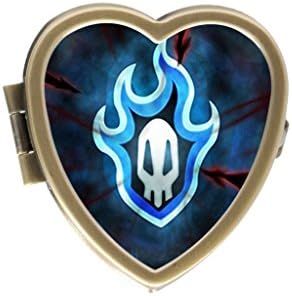Custom Great Anime Bleach Logo Particular Bronze Two Compartment Pocket/Purse/Travel Heart Shaped Pill Box Case From ShangRa