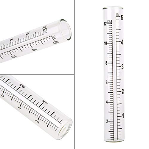 Bonlting 5'' Capacity Rain Gauge Glass Replacement Tube for Yard Garden Outdoor Home - Thumbnail 5