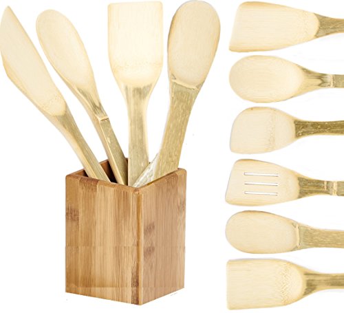 Neet Organic Wooden Bamboo Cooking Serving Utensils Unshaved