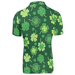 HUGS IDEA Green Clovers Polo Shirts for Men