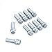 10pcs Extended Silver Zinc Lug Bolts - 14x1.5, 40mm Shank (Not OEM Length), Cone Seat - Compatible With Audi TT A3 A4 S4 A5 S5 A6 S6 A7 S7 A8 S8 B5 B6 B7 B8 VW Volkswagen Jetta Golf GTI R32 Passat CC