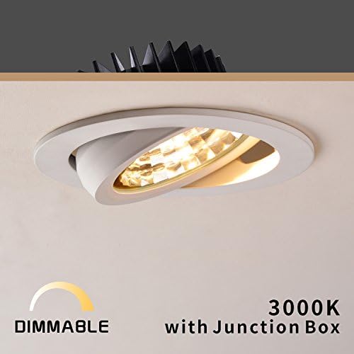 OBSESS 12W 4" LED Recessed Kitchen Ceiling Light Downlight Spotlight Recessed Lighting Fixture Recessed LED Downlight with Connection Box, Daylight 3000K, 900 Lumen, Dimmable