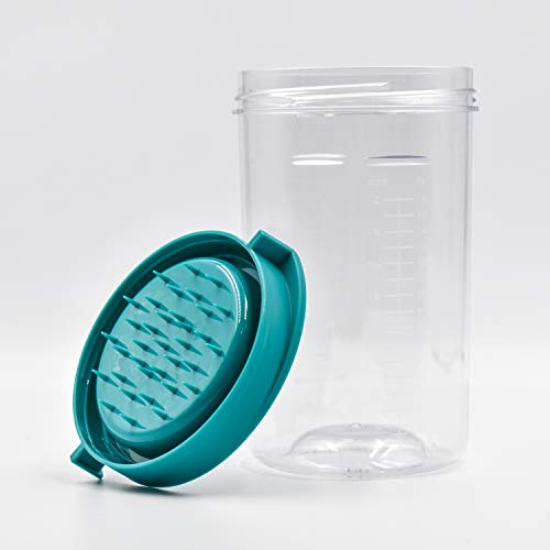Salids - Salad Shaker with Spiked Lid: The Salad, Smoothie, Dip, Cocktail, and Dressing Mixer for Spinning Ingredients/Infusing Flavor. Perfect Travel Container for Salads, Fruits, and Vegetables