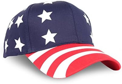 Patriotic USA Stars and Stripes Golf Hat with Adjustable Closure (Cap)