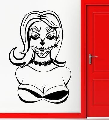 Wall Stickers Sugar Skull Gothic Girl Zombie Horror Undead Vinyl Decal 2400