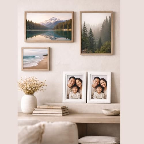 Kit com 2 Porta Retrato - Retratos 10cm x 15cm em MDF Com Moldura Decorada Ideal Para Suas Fotos Pode Colocar em Salas Escritorios Quartos Elegante Premium