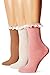 Muk Luks Women's Woven Texture Lace Top 3 Pack Crew
