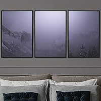 3 Piece Framed Canvas Wall Art Foggy Mountains Canvas Prints Home Artwork Decoration for Living Room,Bedroom - 16