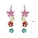 Glamorousky Pink and Blue Flower Earrings with Pink and Silver Austrian Element Crystals
