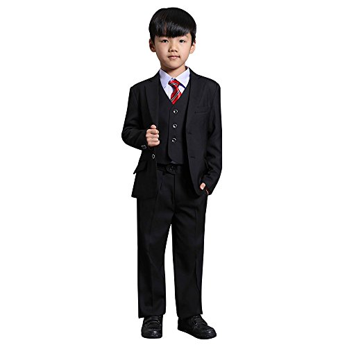 Nimble Boys Baby 3 Piece Formal Suit Set Jacket Vest Trousers 2-14Y Black