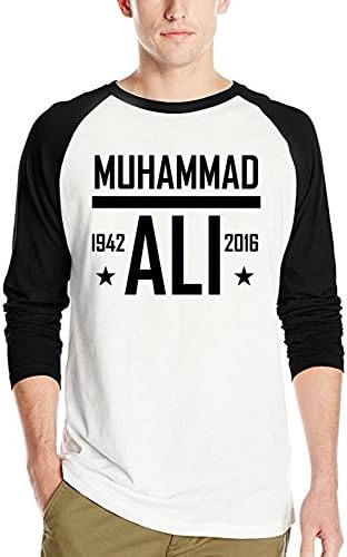 Kaari Success Men's Long Sleeve Tee Muhammad ali Baseball T-Shirts L White