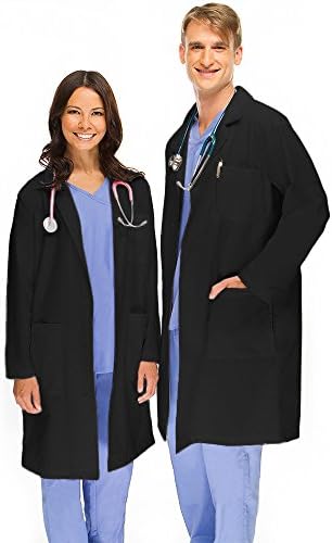 allheart Basics by Unisex 41"; Lab Coat Small Black