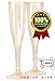 Plastic Champagne Flutes Gold Glitter 50pc ~5oz/130ml Disposable Plastic Wine Glasses - Perfect as Wedding Toast Flutes & Birthday Party Booster