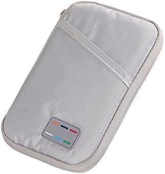 Zhenxinmei Multifunction Travel Passport Packages Documents Bag Storage Bag Nylon Air Ticket Pouch Case Bank Credit ID Card Wallet Purse Handbag Cover (Grey)